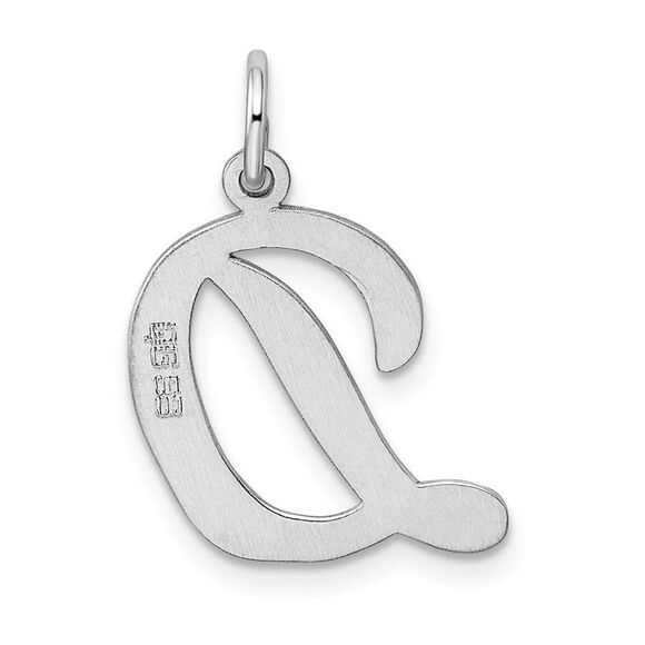 Sterling Silver Madison Collection LG Classic Script Initial D Pendant - Picture 3 of 5